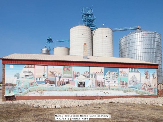 A mural depicting community foundations with it's current foundation of an agricultural economy in the background